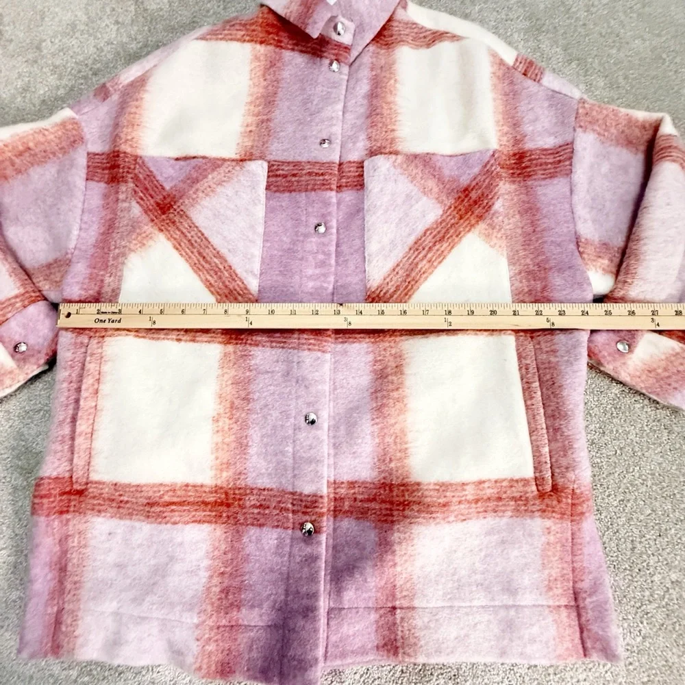 IRO - Lemina Plaid Shirt Jacket - Pink, White, Red - size Small - NWT - Picture 8 of 15